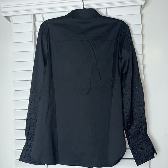 Chico’s Poplin and embellished long sleeve top - Picture 5 of 14